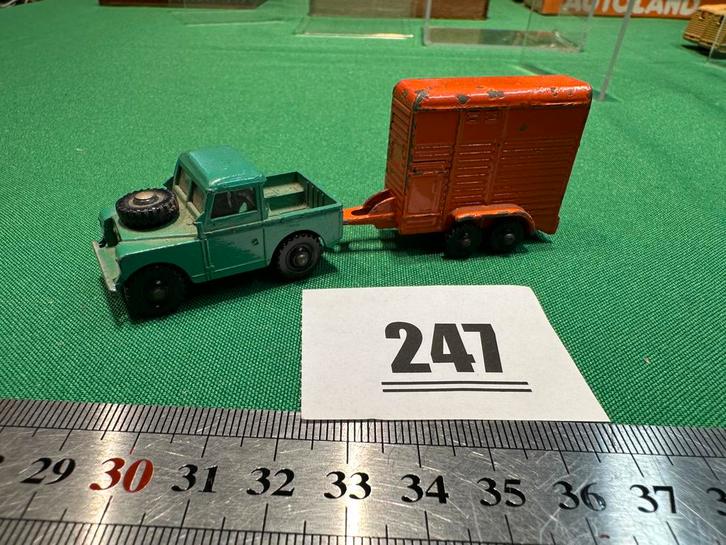 247 Dublo Dinky Toys Meccano Land Rover +Smith Horse trailer, Hobby en Vrije tijd, Modelauto's | 1:87, Gebruikt, Bus of Vrachtwagen