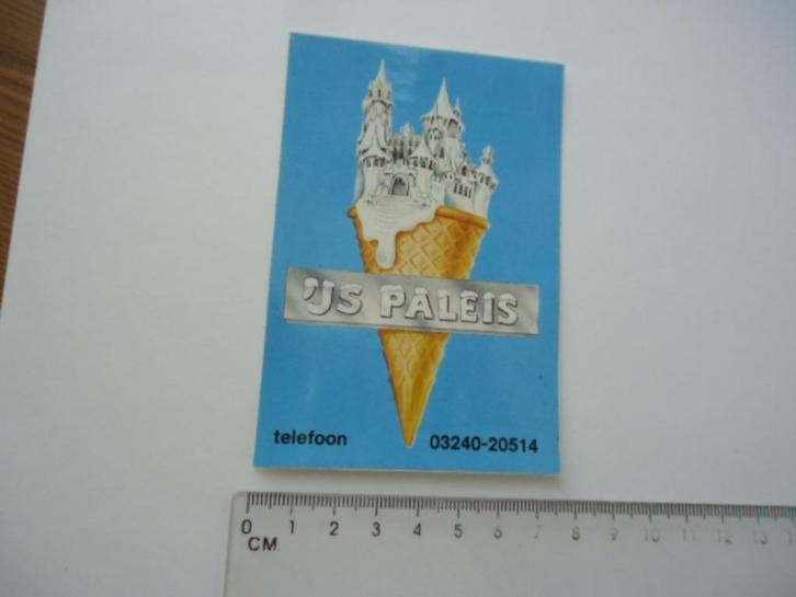 sticker oud IJS PALEIS Almere ijs paleis retro strip logo, Verzamelen, Stickers, Zo goed als nieuw, Bedrijf of Vereniging, Verzenden