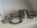 Luxe 5 delige pannenset inductie geschikt schulte-ufer, Huis en Inrichting, Verzenden, Zo goed als nieuw, Rvs, Pannenset