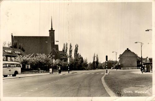Goes, Westwal straatzicht, Verzamelen, Ansichtkaarten | Nederland, Gelopen, Zeeland, 1940 tot 1960, Ophalen of Verzenden