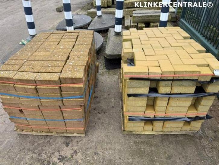 20m2 geel nieuwe betonklinkers oprit terras bkk bssstraatst., Tuin en Terras, Tegels en Klinkers, Nieuw, Klinkers, Beton, 10 m² of meer