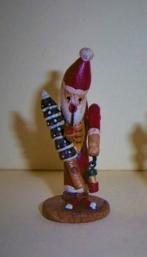 oud houten rookmannetje pop poppenhuis miniaturen kerstman, Verzenden