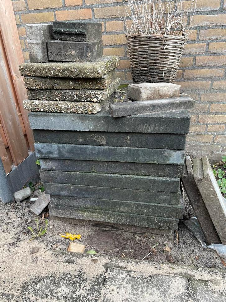 Tuintegels 60x60 - Gebruikt, Tuin en Terras, Tegels en Klinkers, Gebruikt, Terrastegels, Beton, Minder dan 5 m², Ophalen