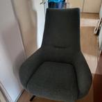 Groene Stoffen Stoel met Metalen Poten, Huis en Inrichting, Stoelen, Gebruikt, Ophalen of Verzenden, Metaal, Eén