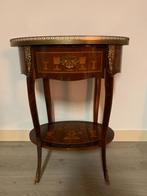 vintage tafeltje French Gueridon Style ingelegd Side Table, 45 tot 60 cm, Minder dan 55 cm, Gebruikt, Ophalen of Verzenden