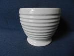 Fraaie Brouwer aardewerk wit en geribde bloempot h. 10,8 cm., Antiek en Kunst, Antiek | Keramiek en Aardewerk, Ophalen of Verzenden