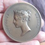Bronzen Filatelie Penning met Queen Victoria Engeland, Postzegels en Munten, Penningen en Medailles, Verzenden, Overige materialen