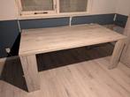 Tafel grijs houtfineer, Ophalen, 50 tot 100 cm, Zo goed als nieuw, Vijf personen of meer