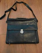 Leren boekentas, Zwart, Aktetas of Boekentas, Zo goed als nieuw, 40 tot 50 cm