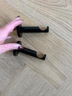 2x Oplegsteun voor 28 mm gordijnroede mat zwart, Minder dan 50 cm, Zwart, Ophalen of Verzenden, Zo goed als nieuw