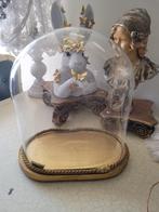 Vintage 34 cm hoge glazen stolp foto 1 t/m 3
