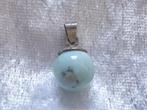 Mooie kleine Zilveren Hanger met een bolletje van Larimar, Verzenden, Zilver, Hanger, Met edelsteen