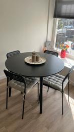 Ronde eettafel + stoelen 1 x gebruikt, Ophalen, 50 tot 100 cm, 100 tot 150 cm, Rond