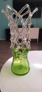 Vintage glazen vaas met open structuur, Antiek en Kunst, Ophalen of Verzenden