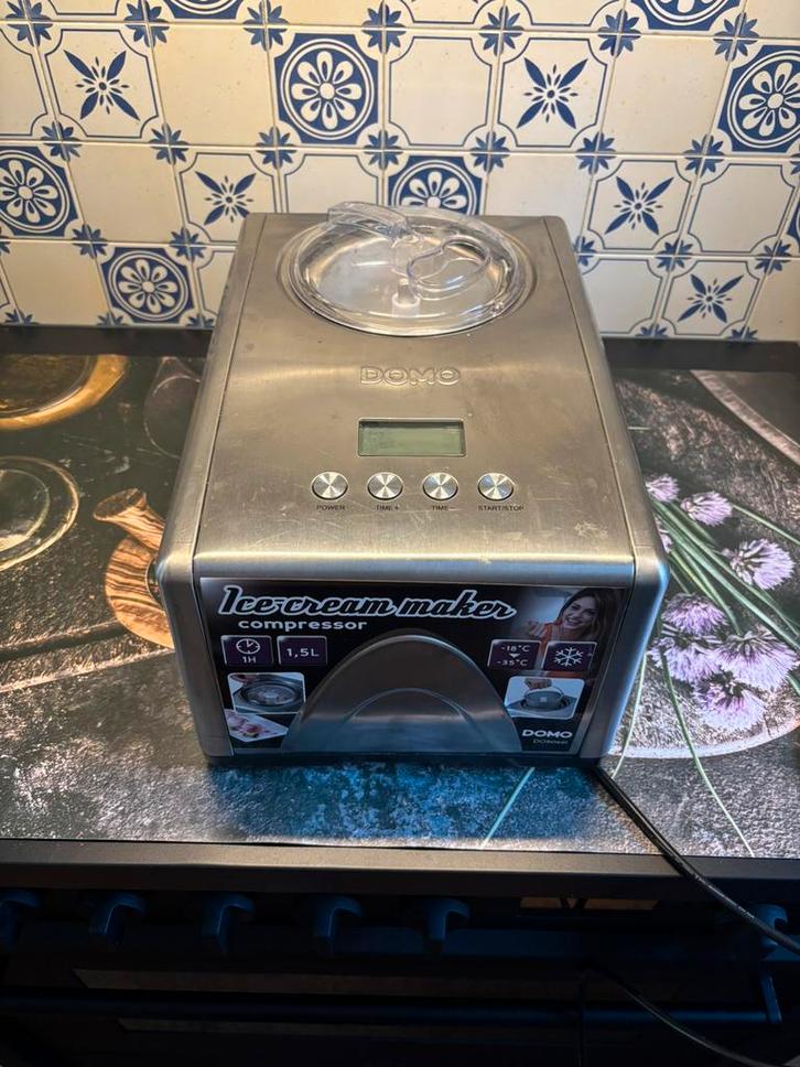 Ijsmachine met compressor – Domo DO9066L, Witgoed en Apparatuur, IJsmachines, Zo goed als nieuw, Ophalen