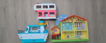 Peppa pig huis + camper + boot beschikbaar voor biedingen