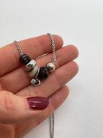 A695 Prachtige zilveren ketting met beads, Ophalen of Verzenden, X, Zilver, Zilver