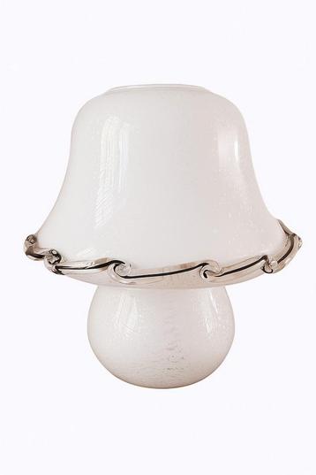 Murano mushroom lamp met silver flakes | Jaren 70 |  beschikbaar voor biedingen