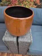 Okergele Bloempot - Stijlvol en Tijdloos, Tuin en Terras, Bloempotten, 25 tot 40 cm, Gebruikt, Rond, Minder dan 40 cm