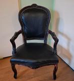 Stoel barok zwart leer Gotisch zie foto's, Antiek en Kunst, Antiek | Meubels | Stoelen en Banken, Ophalen
