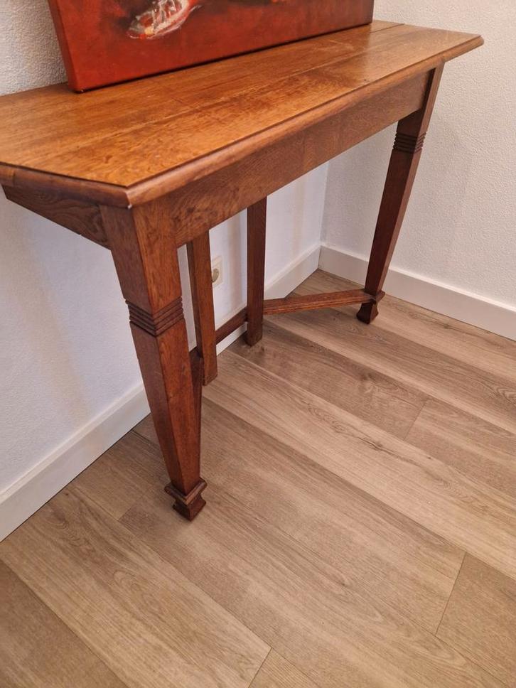 Eikenhouten Sidetable / Bijzettafel, Huis en Inrichting, Tafels | Sidetables, 25 tot 50 cm, 100 tot 150 cm, Rechthoekig, Ophalen