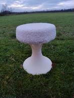 Retro Krukje / Tabouret - 45cm Hoog, Ophalen, Stof, Gebruikt, Wit