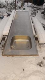 RVS aanrechtblad 220 X 55 cm, Huis en Inrichting, Keuken | Keukenelementen, Ophalen, Gebruikt, 50 tot 75 cm, Minder dan 100 cm