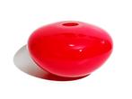 vaas glazen bolvorm cherry red, Huis en Inrichting, Woonaccessoires | Vazen, Minder dan 50 cm, Glas, Zo goed als nieuw, Verzenden