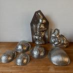 Brocante Vintage Antieke Paashaas Ei Chocolademallen, Kip, Ophalen of Verzenden, Gebruikt