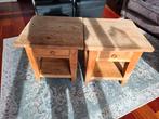2 teakhouten salon tafels met lade, Huis en Inrichting, Tafels | Salontafels, Ophalen, 50 tot 100 cm, 50 tot 75 cm, Vierkant