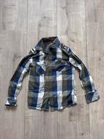 We overhemd blauw groen geblokt maat 134/140, WE, Overhemd of Blouse, Ophalen of Verzenden, Zo goed als nieuw