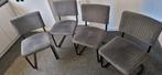 4 grijze eetkamer stoelen, Huis en Inrichting, Ophalen, Gebruikt, Grijs, Vier