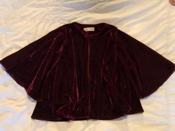 Zara bordeaux rood fluwelen jasje maat 8 / 128 beschikbaar voor biedingen