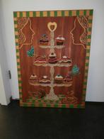 Schildersdoek/ canvas met taartjes high tea decoratie!, Ophalen