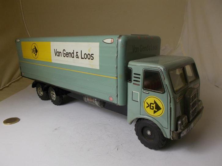 VAN GEND & LOOS BLIKKEN VRACHTWAGEN (45 cm!) MADE IN JAPAN!, Hobby en Vrije tijd, Modelauto's | 1:18, Zo goed als nieuw, Overige typen