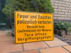 Oud duits verbodsbord roken en vuur door politie verboden, Ophalen of Verzenden, Zo goed als nieuw