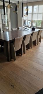 Eiken Eettafel met 8 stoelen, Huis en Inrichting, Ophalen, Gebruikt, 100 tot 150 cm, Eikenhout