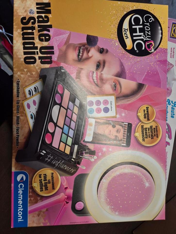 Clementoni Make Up Studio - Crazy Chic, Kinderen en Baby's, Speelgoed | Educatief en Creatief, Nieuw, Knutselen, Ontdekken, Met licht