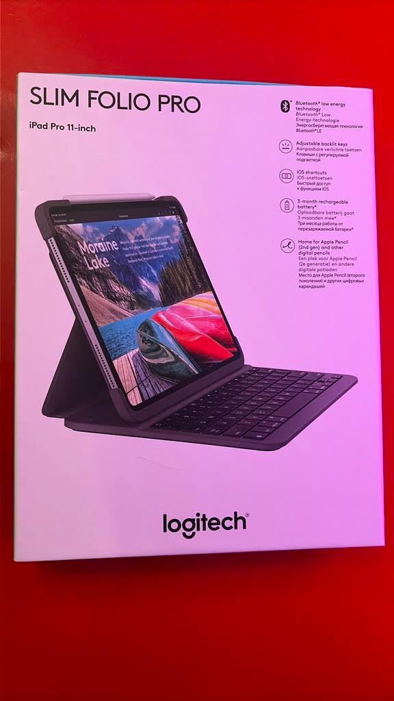 Logitech SLIM FOLIO PRO for iPad Pro 11-inch 2018, Computers en Software, Tablet-hoezen, Gebruikt, Bescherming voor- en achterkant