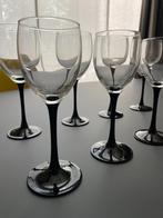 Elegant 8-piece wine glass set - black stem wijnglazen, Ophalen, Gebruikt, Overige typen