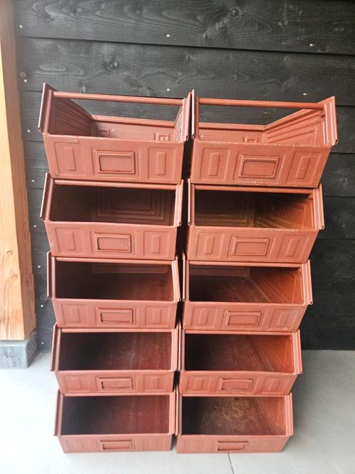 10 Schäfer magazijnbakken - stalen stapelbakken, grijpbakken, Doe-het-zelf en Verbouw, Kratten en Dozen, Zo goed als nieuw, Bak of Kist