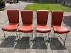 4 leren stoelen van Goossens, Huis en Inrichting, Stoelen, Ophalen, Zo goed als nieuw