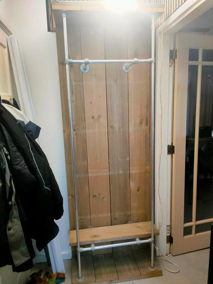 Steigerhouten Kapstok met Stalen Frame, Huis en Inrichting, Kasten | Kledingkasten, Nieuw, 200 cm of meer, 50 tot 100 cm, 25 tot 50 cm