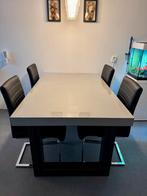 Betonlook eettafel met stalen poten - 160x100cm, Ophalen, 50 tot 100 cm, Zo goed als nieuw, Vier personen