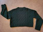 Donkergroene kabeltrui - Maat S - Zachte stof, Zo goed als nieuw, Maat 36 (S), Groen, Bershka