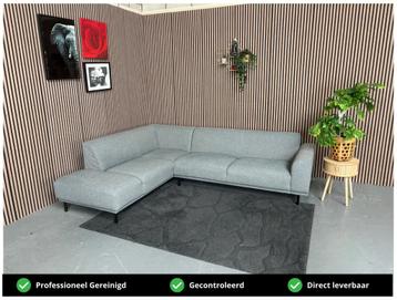 GRATIS LEVERING Hoekbank Grijs / Blauw 270x215 REFURBISHED beschikbaar voor biedingen