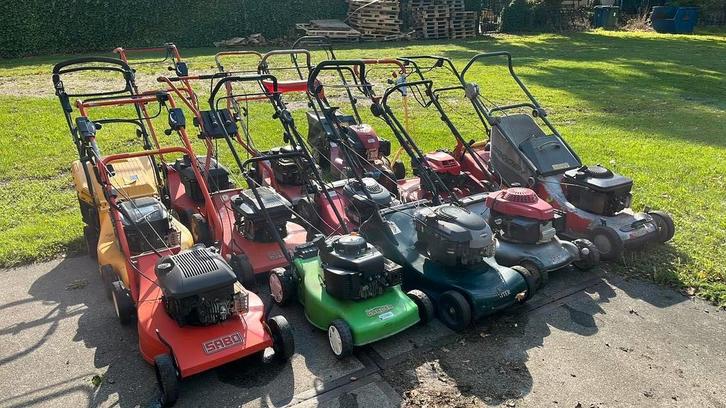 ✅️️ 13x motormaaier diverse merken loop/sloop ✅️️, Tuin en Terras, Grasmaaiers, Gebruikt, Benzine-grasmaaier, 50 cm of meer, Elektrische starter