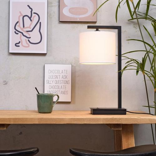 it's about RoMi Boston opvallende tafellamp, lampenkap Wit, Huis en Inrichting, Lampen | Tafellampen, Nieuw, Minder dan 50 cm