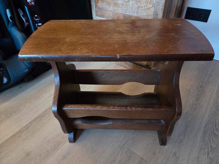 Houten lectuurbak / bijzettafel, Huis en Inrichting, Tafels | Bijzettafels, Gebruikt, Rechthoekig, 45 tot 60 cm, Minder dan 55 cm