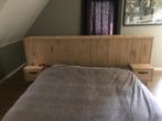 Eikenhouten achterbouw bed met nachtkastjes, Ophalen, Minder dan 45 cm, Zo goed als nieuw, 70 cm of meer